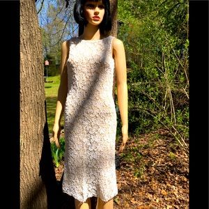 VINTAGE 1950’s WHITE EMBROIDERED DRESS